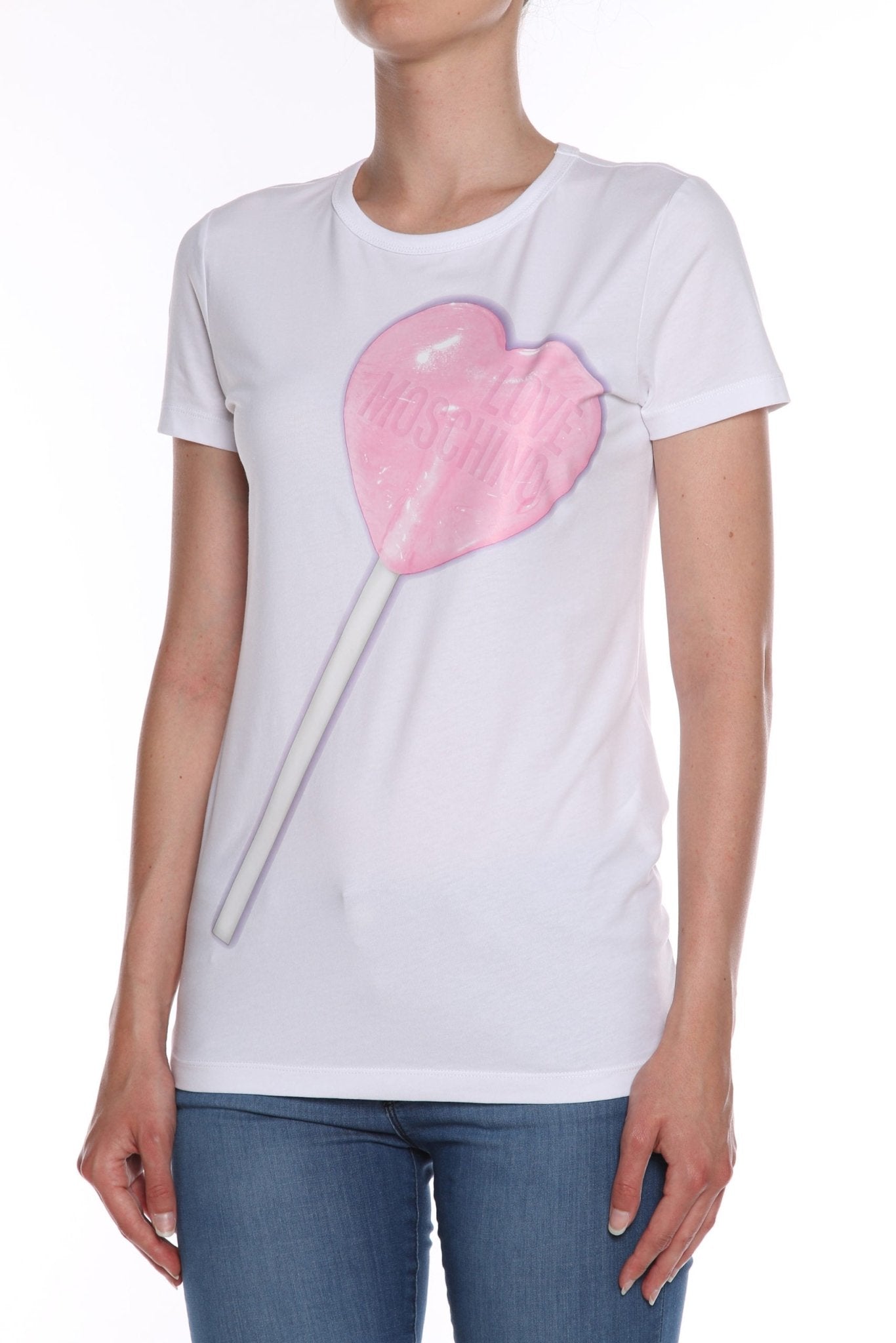 Love Moschino White Cotton Tops & T-Shirt - Fizigo