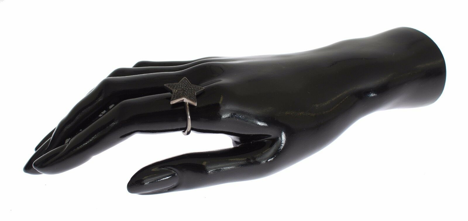 Nialaya Black CZ Star 925 Silver Womens Ring - Fizigo