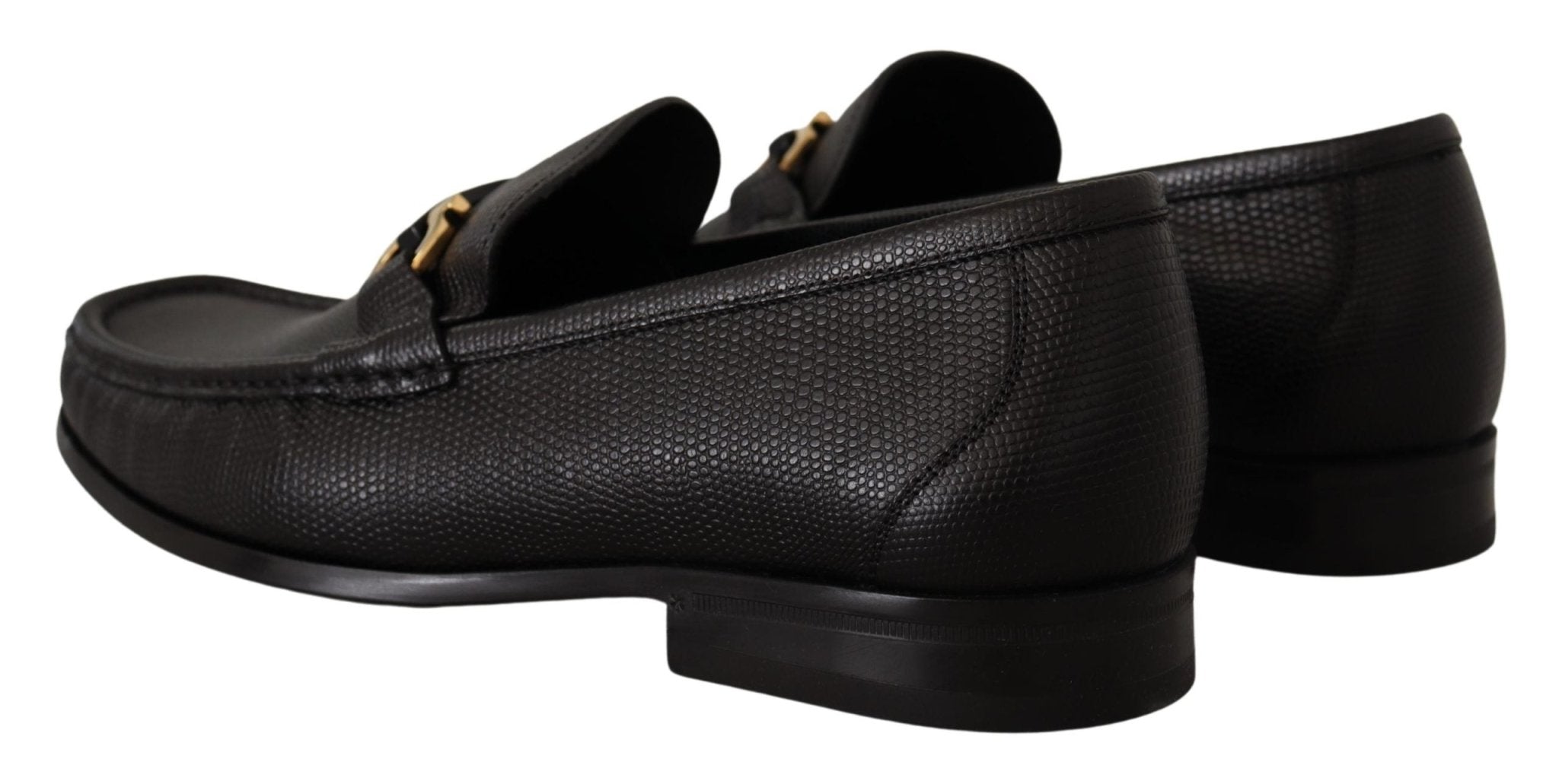 Salvatore Ferragamo Black Calf Leather Moccasins Loafers Shoes - Fizigo