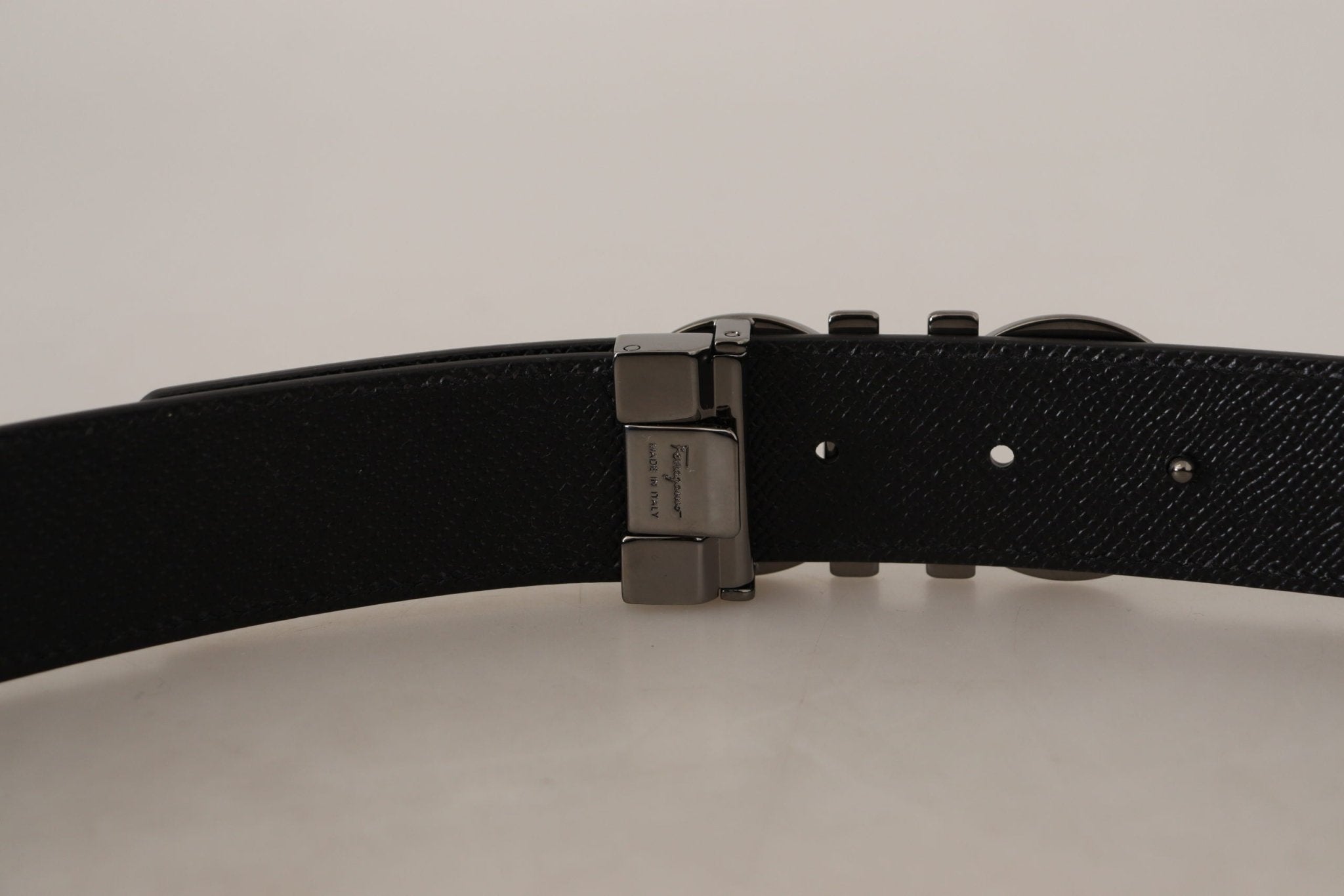 Salvatore Ferragamo Dark Brown and Black Calf Leather Reversible Belt - Fizigo