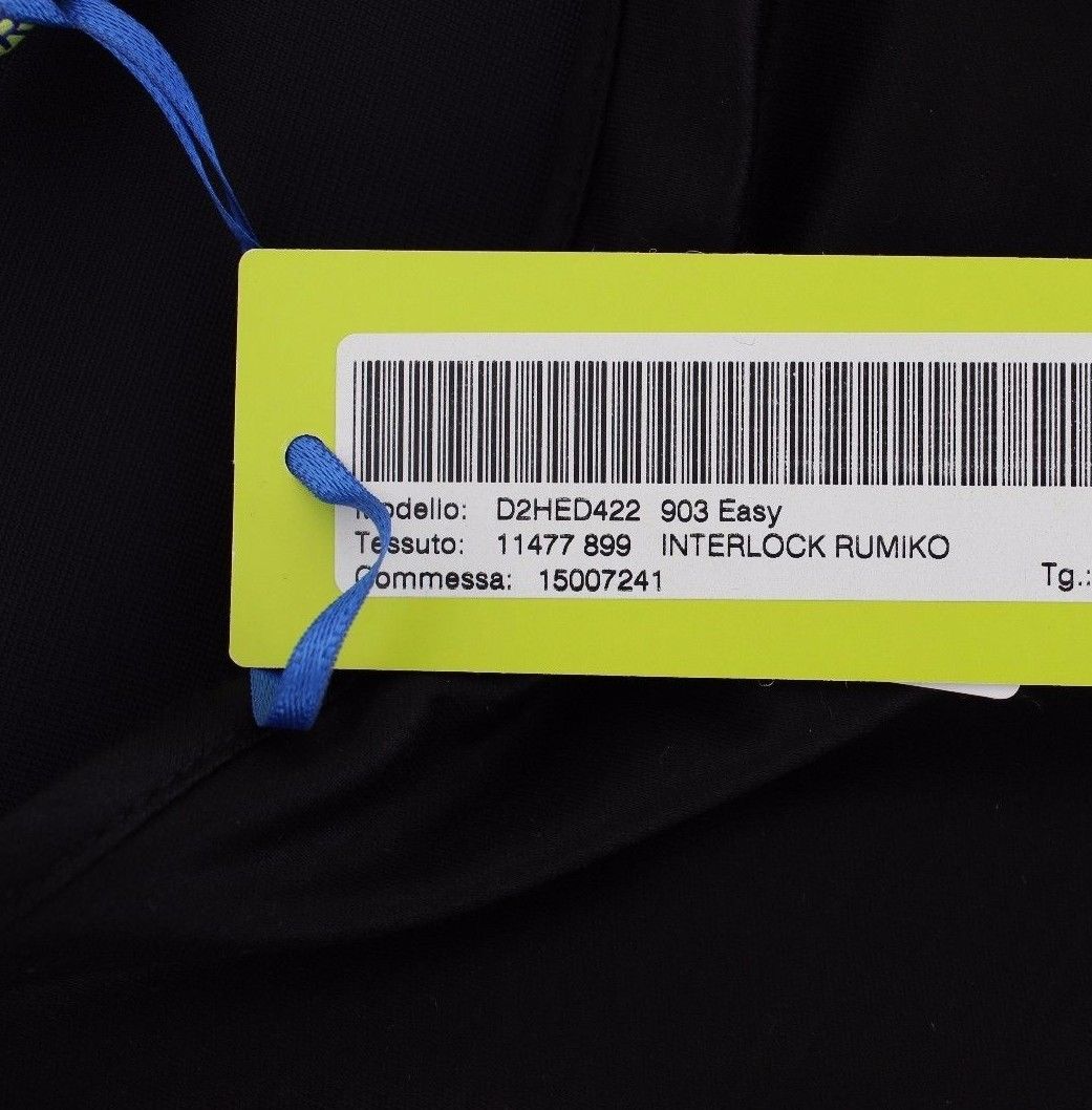 Versace Jeans Black Modal Silk Shift Knee Dress - Fizigo