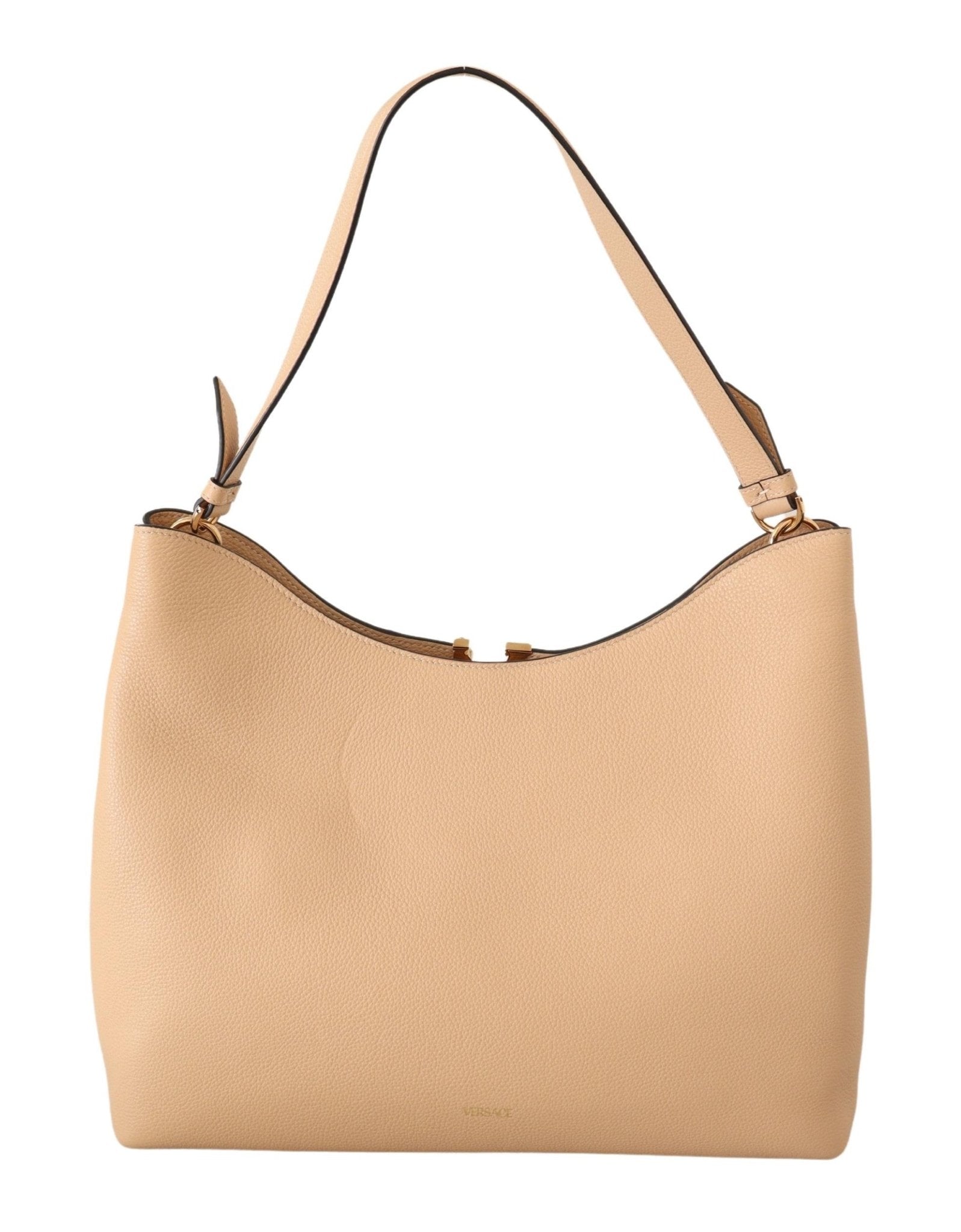 Versace Nude Calf Leather Hobo Shoulder & Handbag - Fizigo